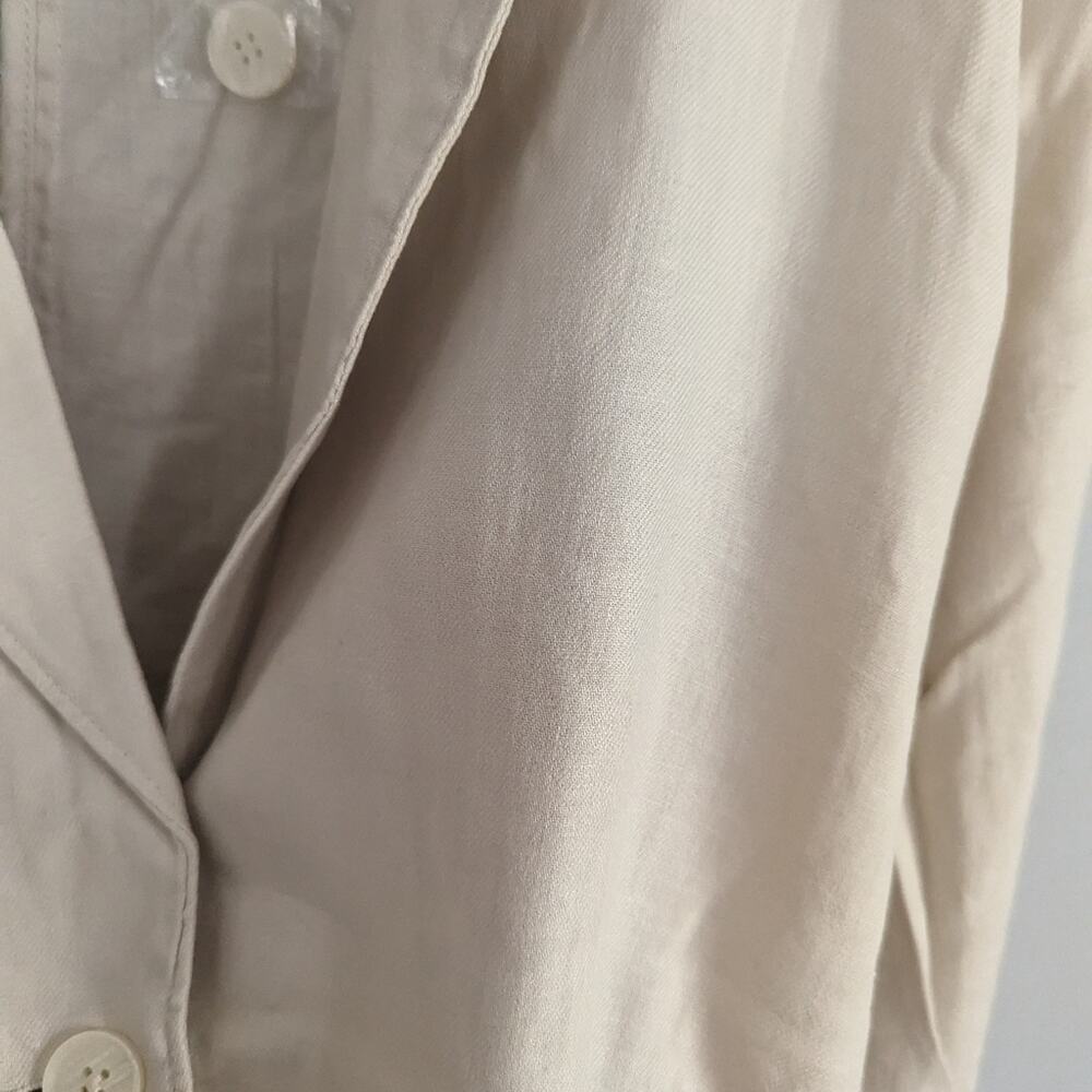 NEW Women's Encore By Indina 1X Tan Blazer Lightweight  Linen Blend - Picture 4 of 9